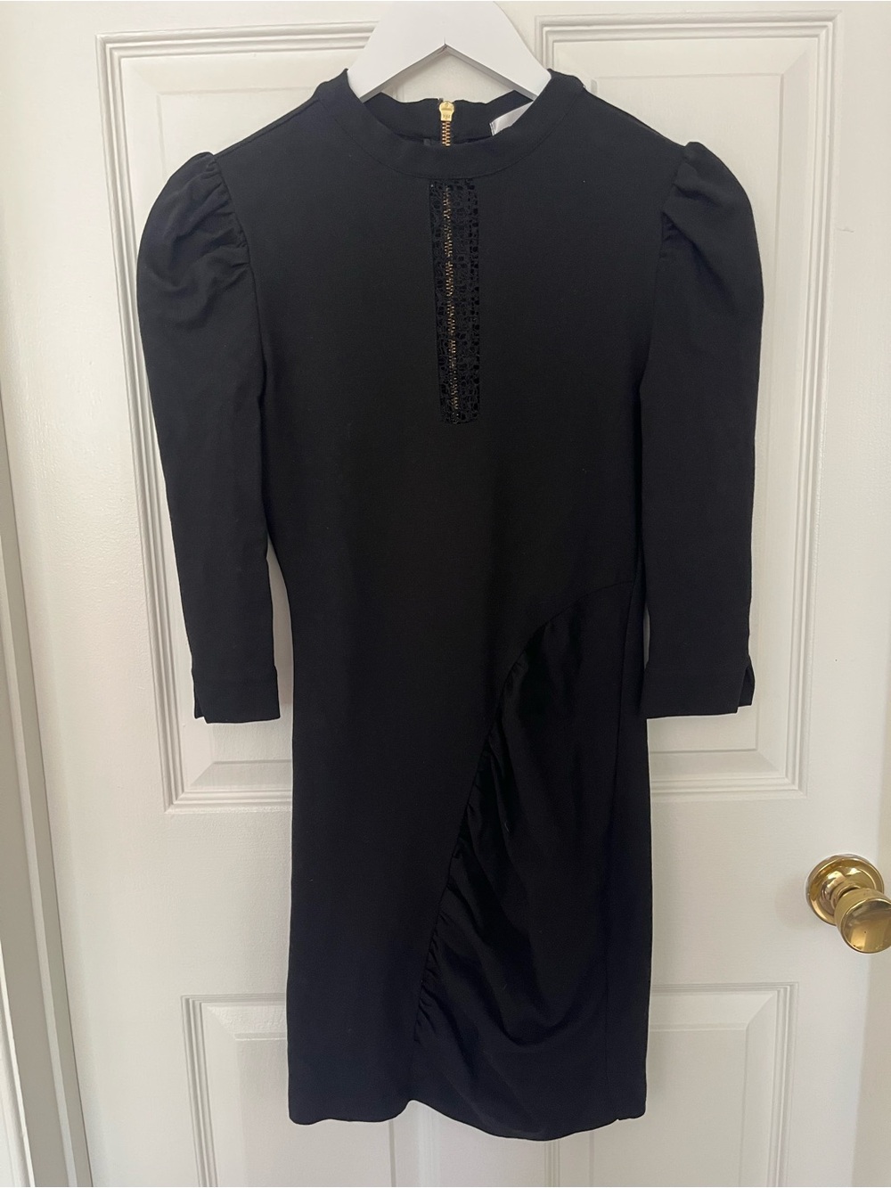 Classic Black Puff-Sleeve Mini Dress - Elegant Black